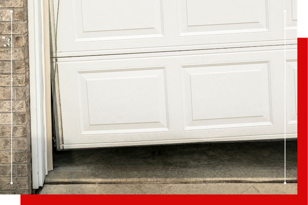 a broken garage door