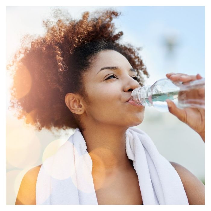 woman drinking water