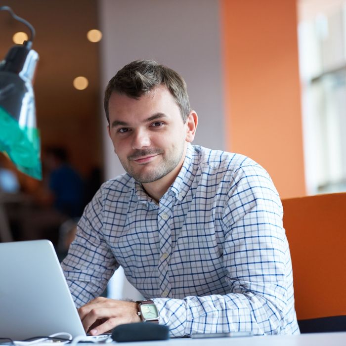 Smiling working man