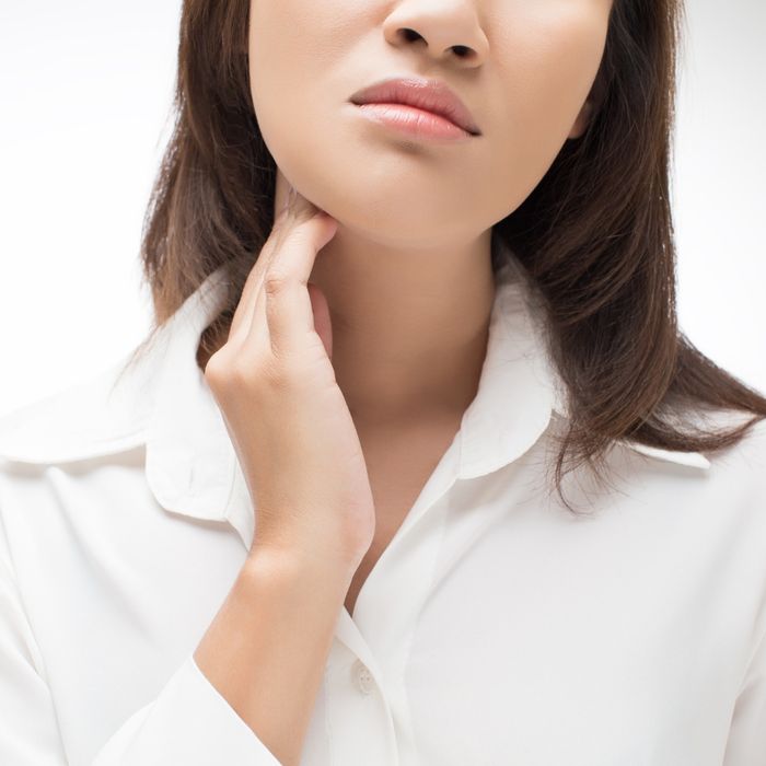 Woman with a thyroid issue