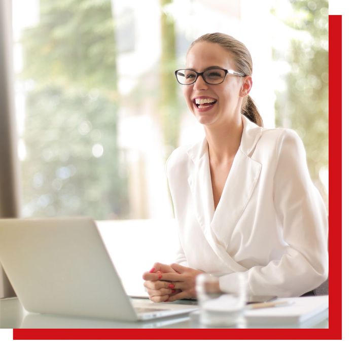 woman at work smiling