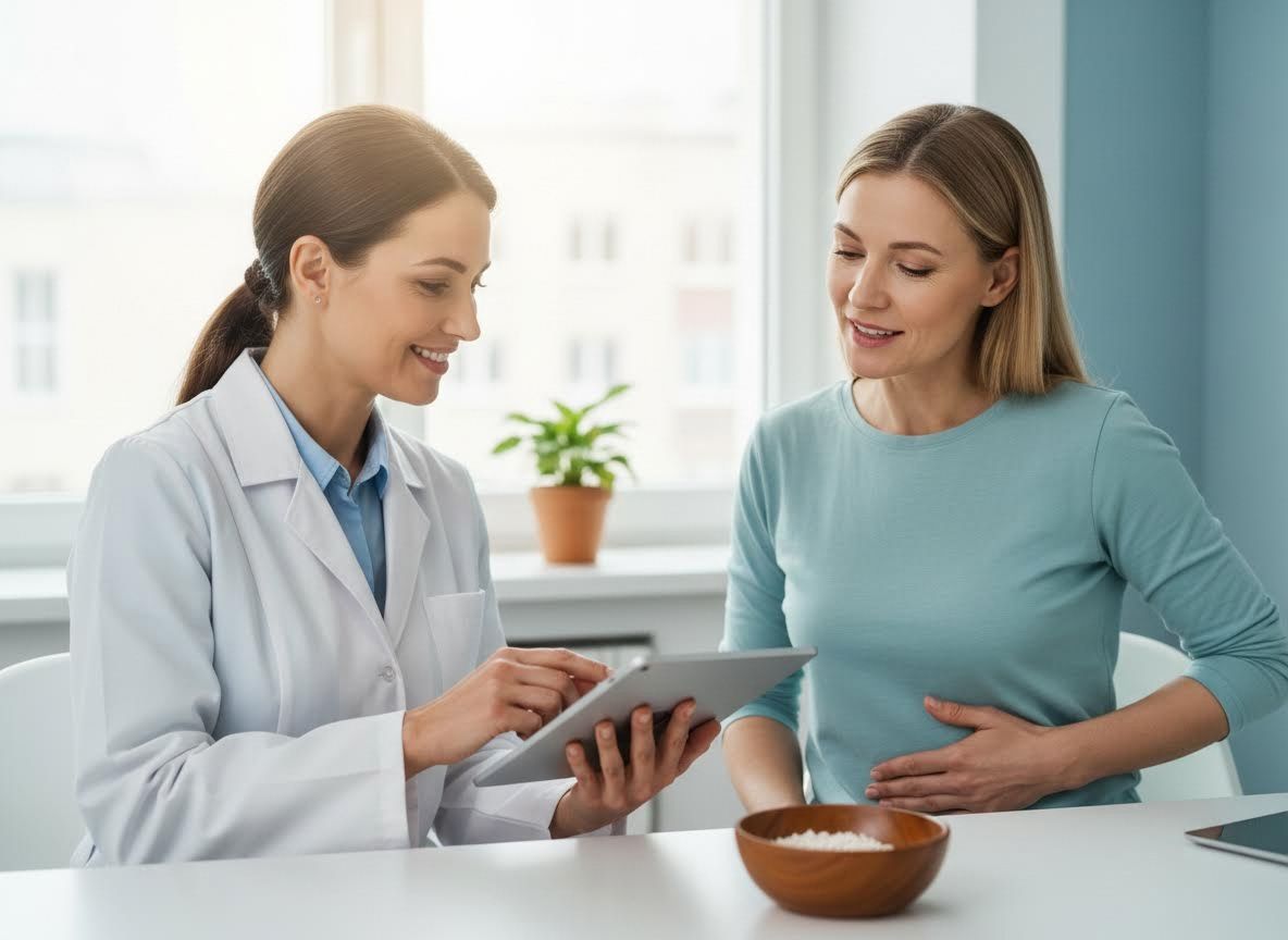 Doctor and Patient Discussing Health with Tablet
