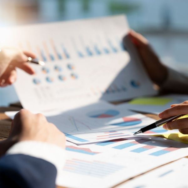 reviewing investment charts