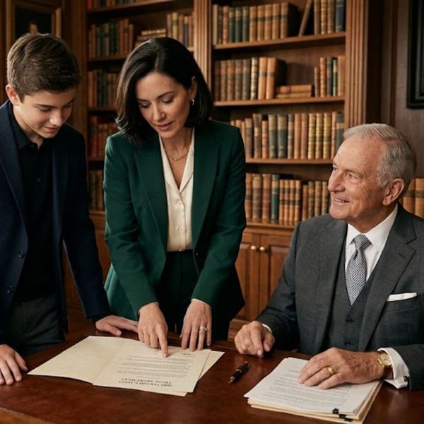 going over estate planning documents with family