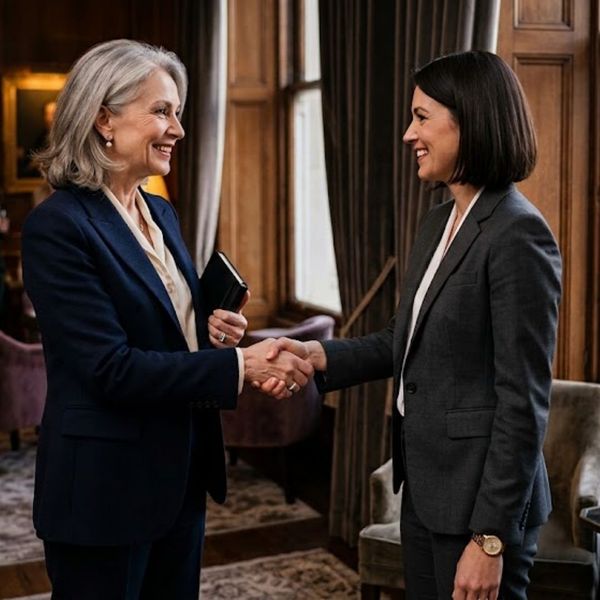 handshake between two women
