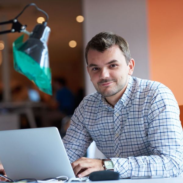 man looking at his investment portfolio