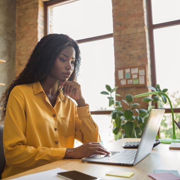 woman monitoring investments