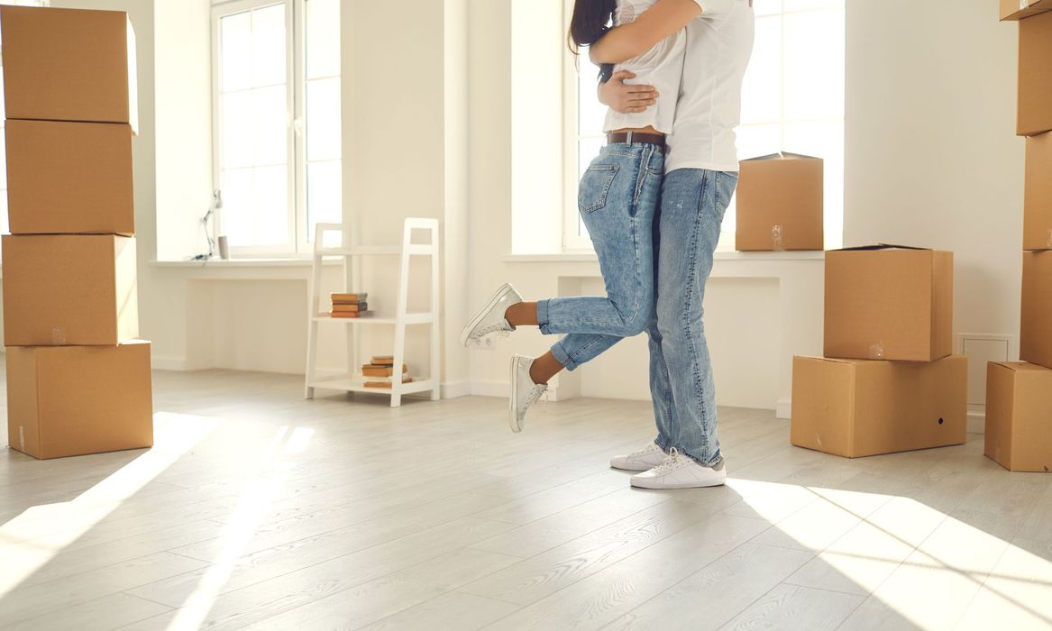 couple in new apartment