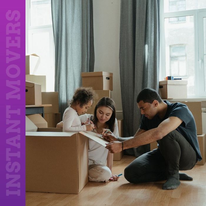 family packing in living room family packing in living room