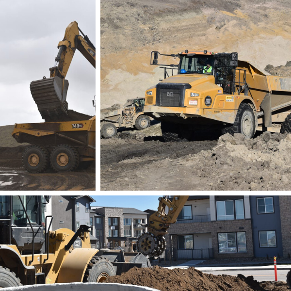collage of heavy machinery