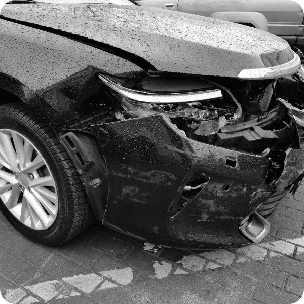damaged front bumper of a car damaged front bumper of a car