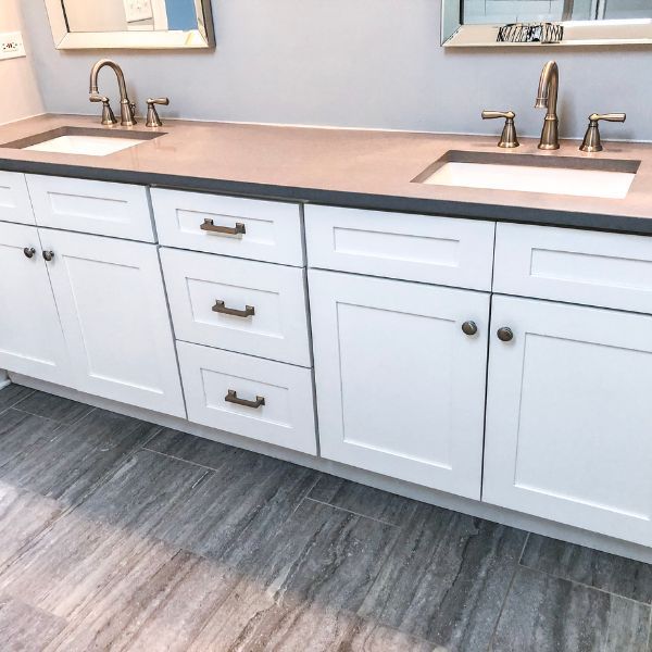 Updated bathroom cabinets