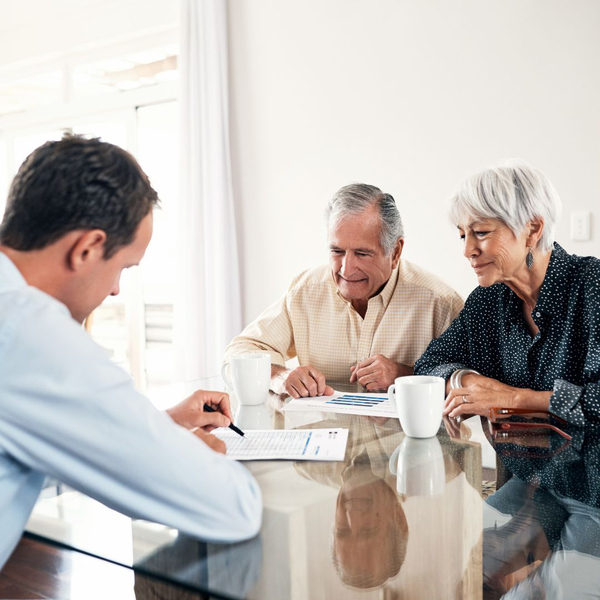Older couple with financial planner