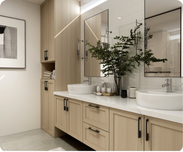 Image of a remodeled bathroom vanity