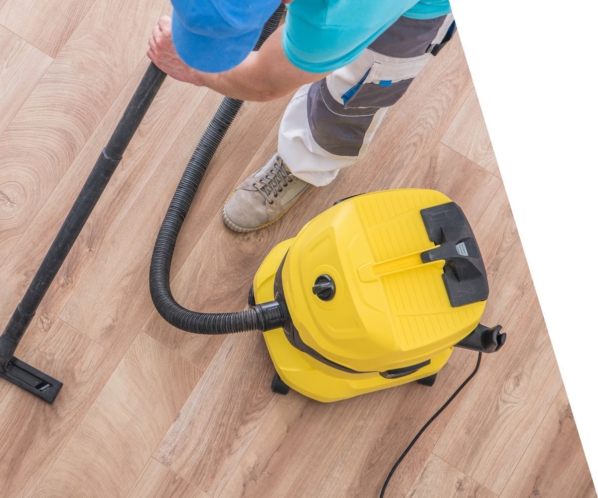 person cleaning floors. 