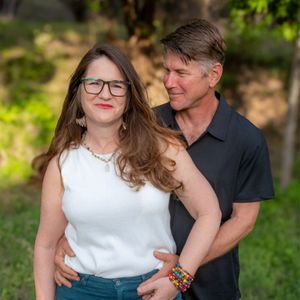 happy couple holding each other