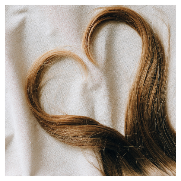 hair in the shape of a heart. 