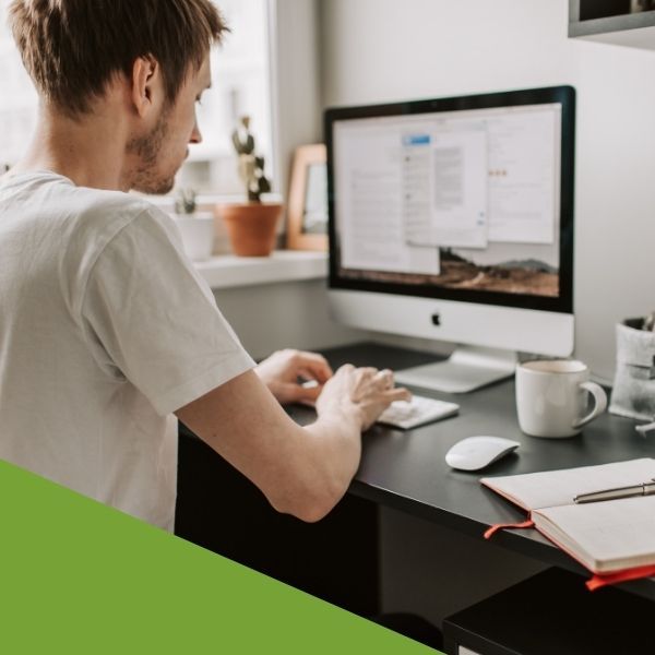 man using his computer 