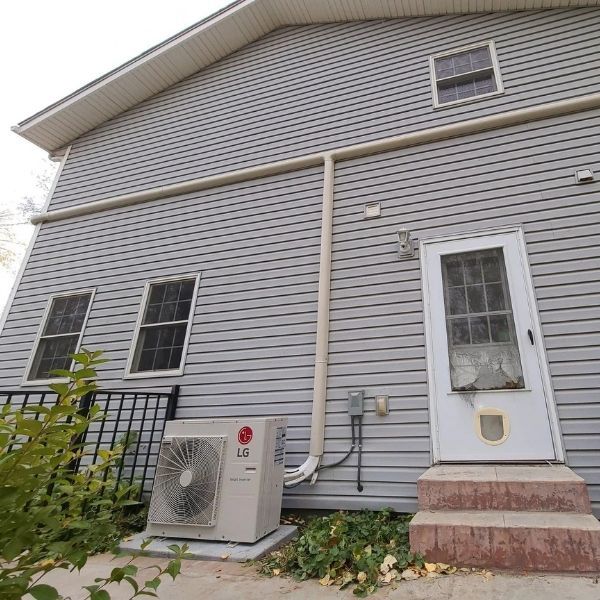 home with HVAC unit outside