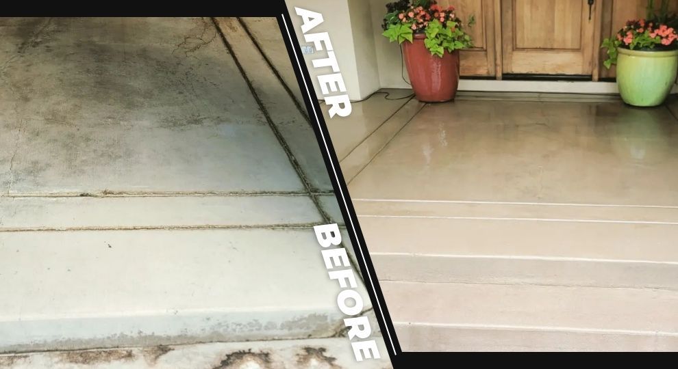 before/after front porch steps