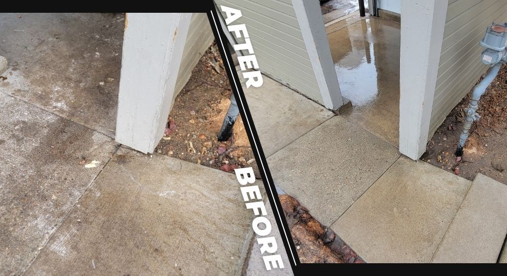 before/after sidewalk concrete