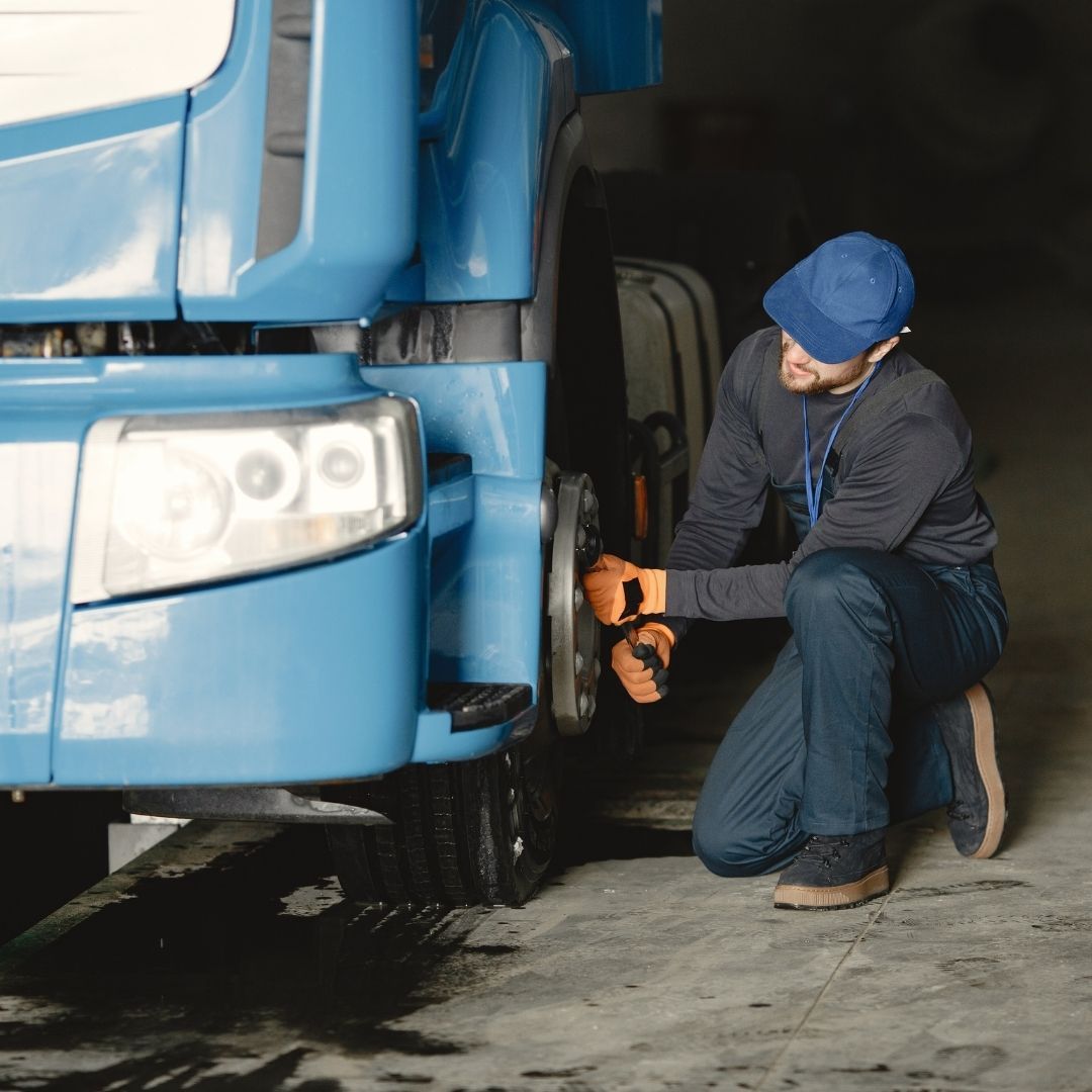 semi truck being repaired semi truck being repaired