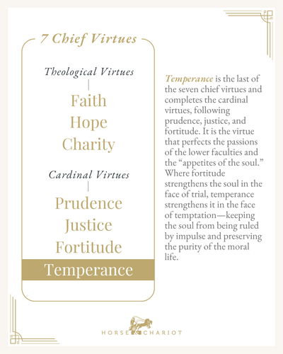 The Virtue of Temperance - Seventh of the Chief Virtues