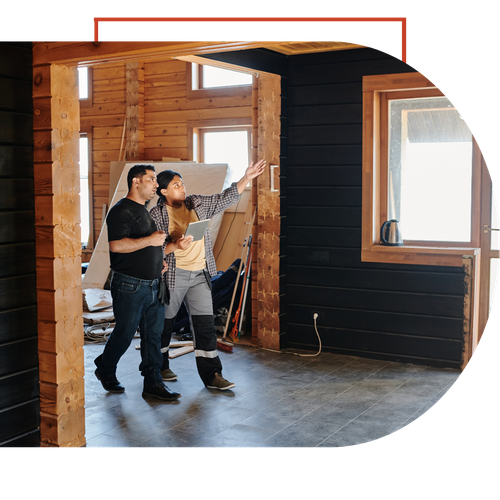 contractors talking about a remodel project