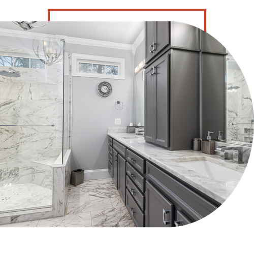 modern master bathroom