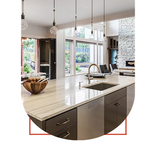 kitchen island with open concept living 