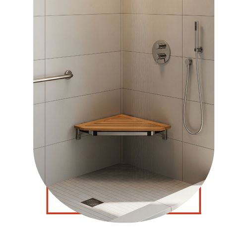 corner bench in shower