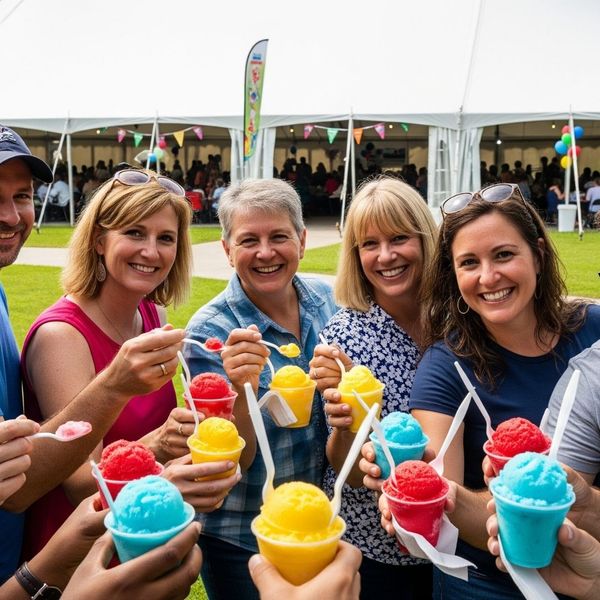 adults enjoying water ice at an event Why Our Water Ice is Perfect for Your Next Fundraiser (4).jpg
