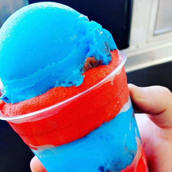 Red and blue Philly water ice Red and blue Philly water ice