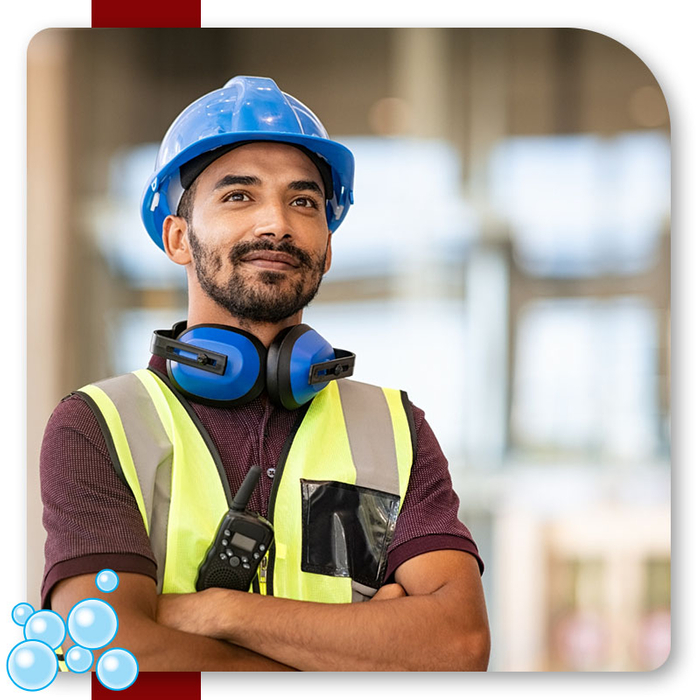 construction worker smiling