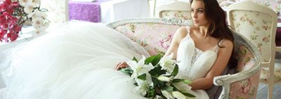 Woman in her wedding dress Woman in her wedding dress