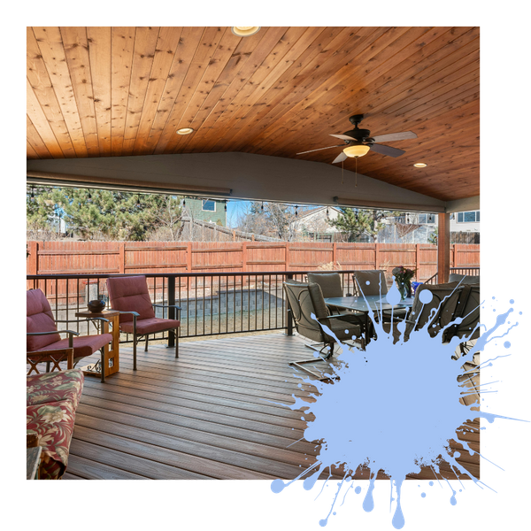 wood deck in backyard