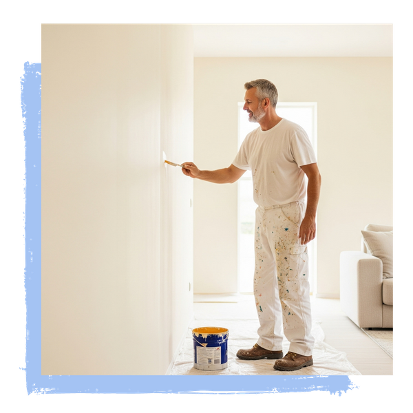 painting contractor painting interior of home