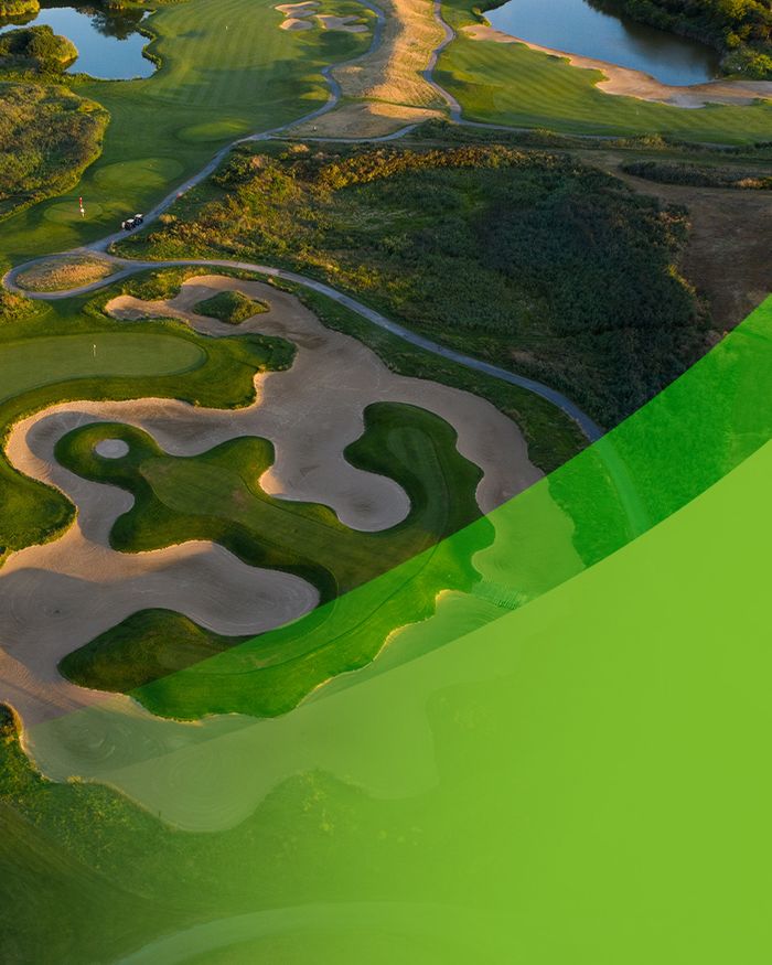 overhead view of a golf course