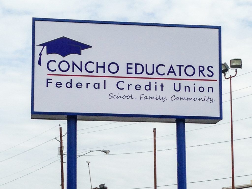 Concho Educcators Federal Credit Union sign