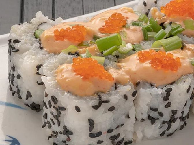 close up image of sushi
