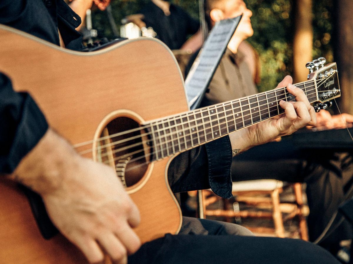 band playing acoustic guitar band playing acoustic guitar