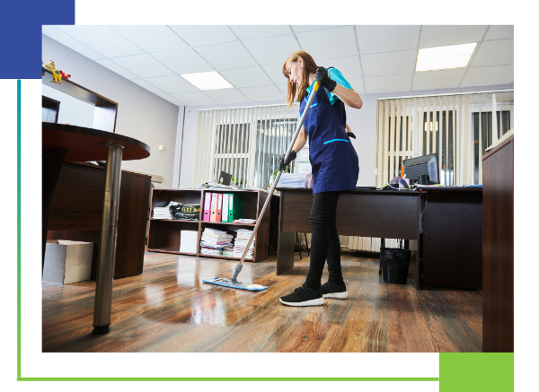 Person cleaning the floor