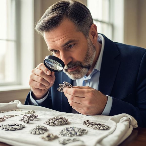 appraiser looking at jewelry