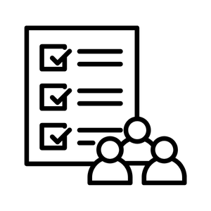 people with a paper with checkmarks