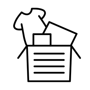 shirt and items in box