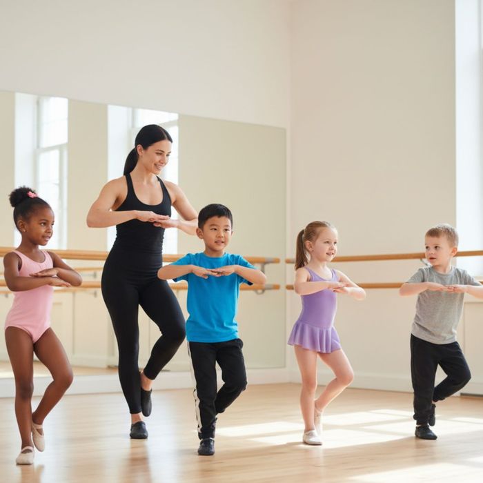 dancers learning a dance combination with their instructor