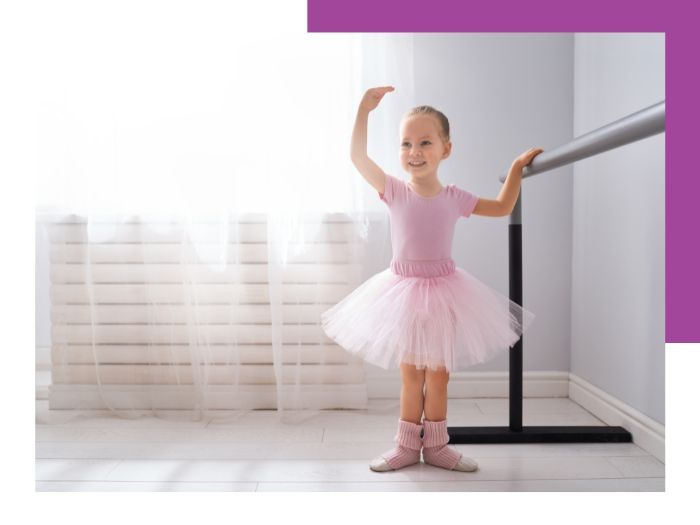 young girl in dance class