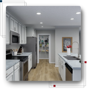 Clean kitchen in a manufactured home