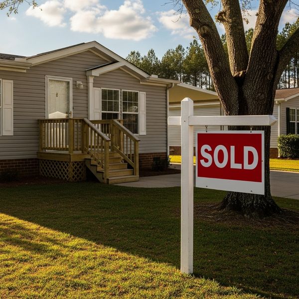 "Sold" sign in front of a home