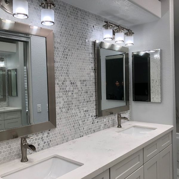 backsplash behind bathroom sink